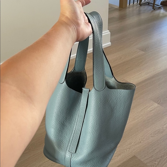 Hermes Light Blue Leather PICOTIN GM - Picture 1 of 10